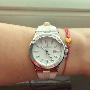 Michael Kors Silver and Cream Watch